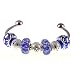 Holiday 'N Blue for Pandora Style Beads on Sterling Silver Plated Twist End Bangle (1)
