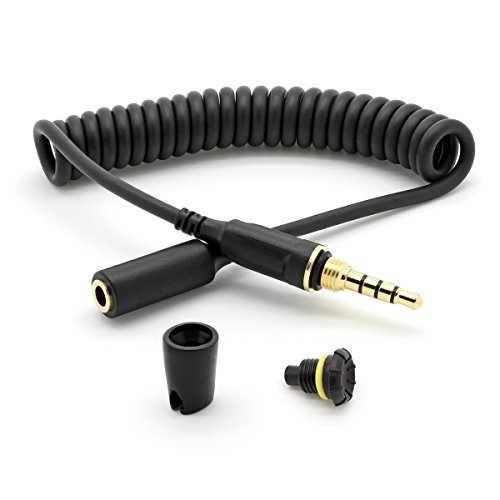 iPhone 5 / 5c / 5s & 4 / 4s Replacement LifeProof Headphone Adapter / Wire / Connector for Fre, Nuud and Fre Power Cases , Includes Headphone Jack Cover / Plug (BLACK coil)