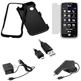 GTMax Rapid Car Charger + Home Travel Charger + USB Data Cable + Black Rubb ....