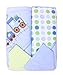 Spasilk Hooded Terry Bath Towel with Washcloths, Blue Plane, 2-Count