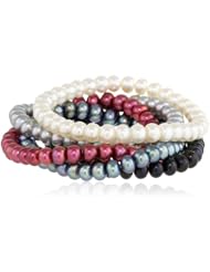 Honora "Rich" Freshwater Cultured Pearl Set of Five Stretch Bracelet, 7.5"