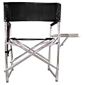 Picnic Time Sports Chair with Table and Pockets - Black