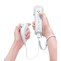 Blanco, construido en Motion Plus Remote Controller + Nunchuck para Nintendo Wii