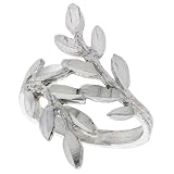 Sterling Silver Diamond Cut Leaf Vine Ladies Ring, size 7.5