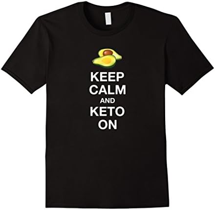 Men's Keep Calm and Keto On Avocado T Shirt XL Black