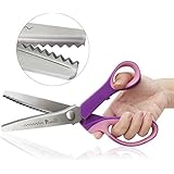 Pinking Shears, P.lotor 9.3 Inches Handled Professional Stainless Steal Dressmaking Sewing Craft Scissors (Serrated)