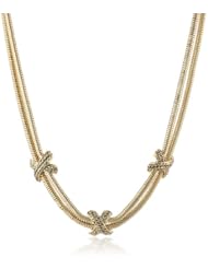 Napier "X World" Gold-Tone X Frontal Necklace, 19.25"