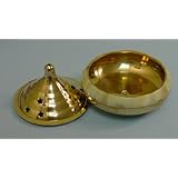 Brass Cone Incense Burner with Mother of Pearl Inlay