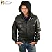 Mens Leather Modern Bomber Hooded Jacket