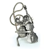 Figurine en �tain souris contrebasse