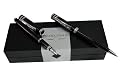 Coffret cadeau parure Stylo bille et stylo Plume Marksman Flaine effet cuir Luxe Noir
