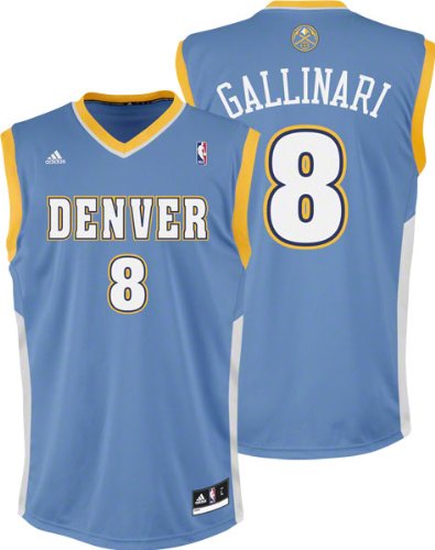 NBA Men's Denver Nuggets Danilo Gallinari Revolution 30 Road Replica Jersey (Light Blue, Large)