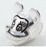 Sterling Silver Cartoon Mouse Bead Charm