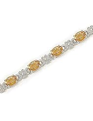 14kt Yellow Gold Oval Citrine and Diamond Bracelet