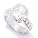 Michael Valitutti Sterling Silver / Platinum Emerald Cut CZ Ring