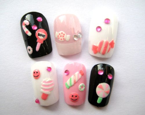 Cute Series 3d Nail Art Sticker Sheet - Lollipop Smiley