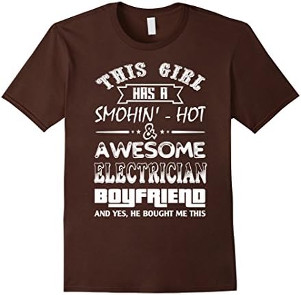 Men's Electrician T-shirt , this girl has a smokin's- hot & owesom 3XL Brown