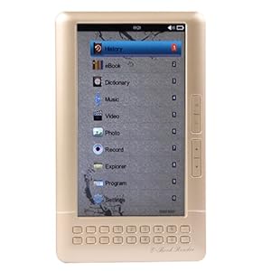 7.0 LCD E-Book Reader Multimedia Player w/TF/Dual 3.5mm Audio Jacks - Champagne (4GB)