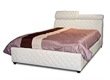 Coco Queen Size Bonded Leather Tufted Bed: White