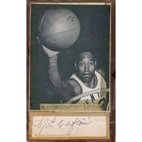 Nat Sweetwater Clifton Autographed / Signed Cut with Photo New York Knicks