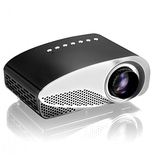 Projector, Syhonic S8 HD LED Mini Portable Multimedia Home Theater Projector Support HDMI USB SD AV VGA TV Interface HD Video Games TV Movie TXT Music Pocket Size Projector (Black)