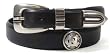 Smooth Saddle Leather Black Collegiate Belt