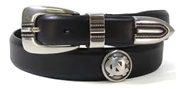 Smooth Saddle Leather Black Collegiate Belt