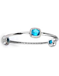 Sterling Silver Blue Topaz Bangle