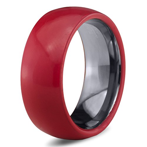 Red Titanium Wedding Band Ring - 8mm - Chroma Colored Wedding Band for ... Red Titanium Wedding Band Ring - 8mm - Chroma Colored Wedding Band for ...