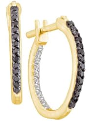 14KT Yellow Gold 0.25 CTW Diamond Fashion Hoops