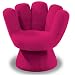 LumiSource Plush Mitt Chair, Hot Pink