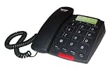 Topcom - Axiss 800 - T&eacute;l&eacute;phone filaire - Ecran LCD - Touches extra-larges - Mains-libres - Compatible appareil auditif - Affichage num&eacute;ro optique - Anthracite