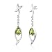 Jewelry : Pear Cut Peridot Dangling Earrings Sterling Silver