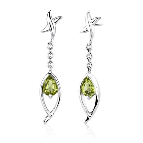 Buy Pear Cut Peridot Dangling Earrings Sterling Silver online at Discounted New and Used prices. Delivered to your door with Off-The-Bookshelf.