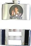 Mens Scarface Liquor Flask Metal Belt Buckle
