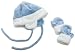 iPlay Soft & Snuggly Mittens & Ear Warmer Set-Blue 0-6 Months