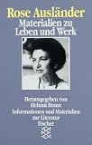 Rose Auslander: Materialien zu Leben und Werk (Informationen und Materialien zur Literatur) (German Edition)