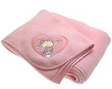 Precious Moments Applique Heart Pink Blanket