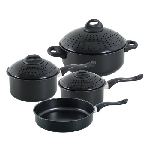 Gibson Cuisine Select Newville 7-Piece Cookware Set, Black