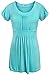 Ninedaily Women Short Sleeve Draped T-shirt Scoop Neck Flattering Tunic Tops