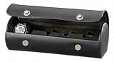 Search : Black Leather Watch Box. Men's 5 Watch Travel Jewelry Case.