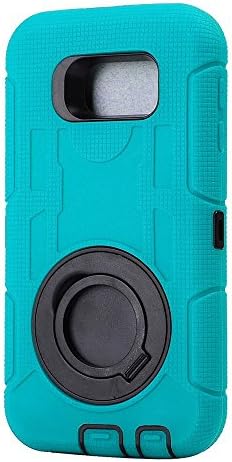 S6 Case, Galaxy S6 Case, Aitech Ultra Shock&amp;drop-proof Amy-grade Protective Hard Defender Case and Three Layer Hard Shell Cover Holster with 360 Degree Rotating Ring Bracket Protective Case for Samsung Galaxy S6-- TPU Rubber &amp; Silicone Case with Stand &amp; Clip for Samsung Galaxy S6 (Sky Blue +Black)
