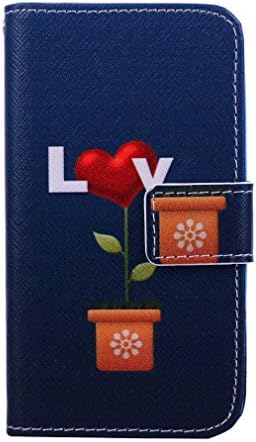For LG L Fino (D290N / D295) , Leathlux Unique [lOVE] Potted Wallet PU Leather Case With Stand And Card Slots , Magnetic Flip Folio Protective Skin Cover for LG L Fino (D290N / D295)