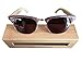 Bamboo Designer Brown Clubmasters Sunglasses with Wooden Case By Zen Sunglasses