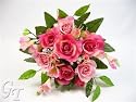 Artificial Silk Flower Rose w/ Buds Freesia Diamante Posy/Bouquet from GT Decorations