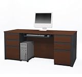Prestige Executive Double Pedestal Computer Desk in Bordeaux & Graphite