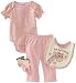 Vitamins Baby-girls Newborn High Maintenance 4 Piece Creeper Pant Set, Pink, 3 Months
