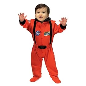 Jr. Astronaut Suit, size 6 to 12 Months (orange)