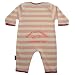 Does my nappy look big in this?' pink/white 0-6 months striped romper sleepsuit