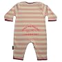 Does my nappy look big in this?' pink/white 0-6 months striped romper sleepsuit